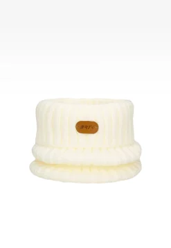 Biało-kolorowy zestaw czapka + komin + rękawiczki BARTEK 85600-19