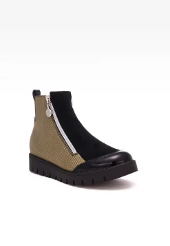 Botki ocieplane BARTEK 7443-9ABP, dla dziewcząt, beżowo-czarny