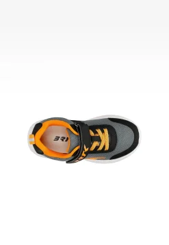 Czarno-szare sneakersy z pomarańczową błyskawicą BARTEK 87006-10