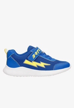 Niebieskie sneakersy BARTEK z żółtą błyskawicą 87006-16