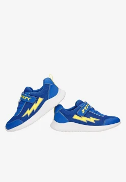Niebieskie sneakersy BARTEK z żółtą błyskawicą 87006-16