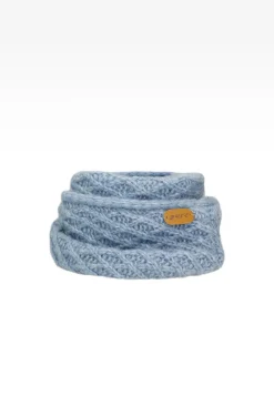 Niebieski komplet czapka + komin BARTEK 85602-86 z wełny merino