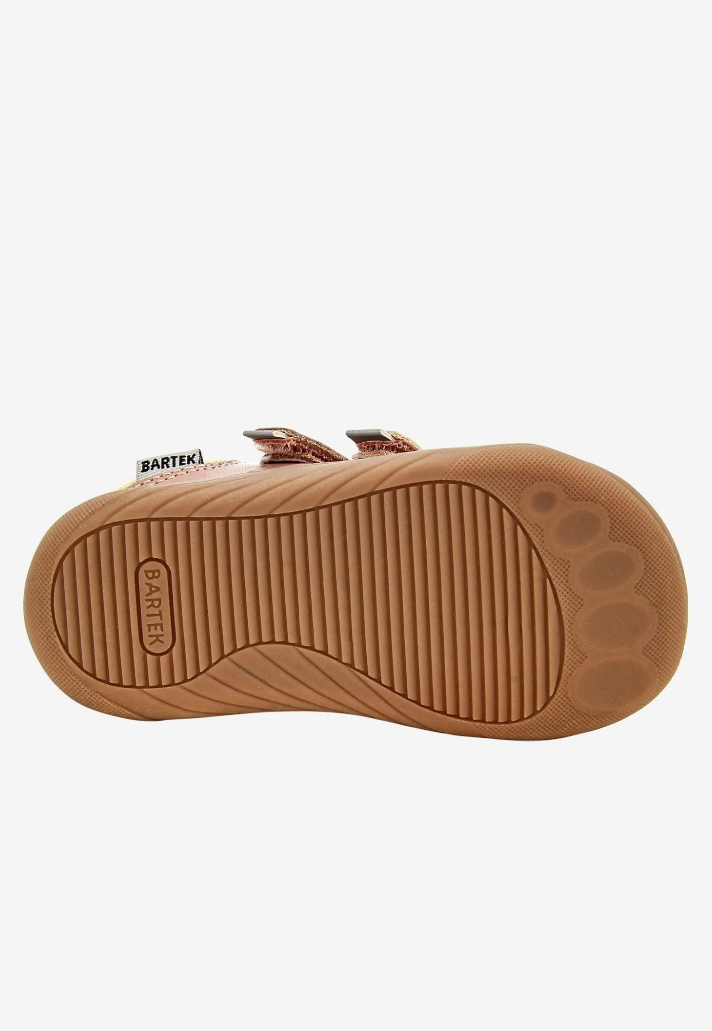 Różowe półbuty barefoot dla dziewczynki ze złotym zapiętkiem BARTEK 86003-55