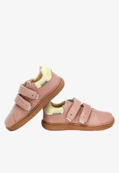 Różowe półbuty barefoot dla dziewczynki ze złotym zapiętkiem BARTEK 86003-55