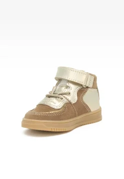 Sneakers BARTEK 11583008, dla dziewcząt, beżowo-złoty