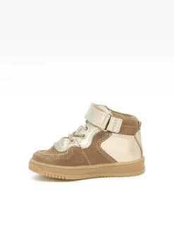Sneakers BARTEK 11583008, dla dziewcząt, beżowo-złoty