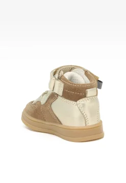 Sneakers BARTEK 11583008, dla dziewcząt, beżowo-złoty
