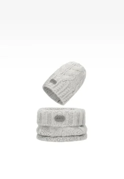 Zimowy zestaw BARTEK z wełny merino 85604-80, czapka + komin
