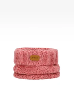 Zimowy zestaw dziewczęcy BARTEK z wełny merino 85604-85, różowa czapka + komin